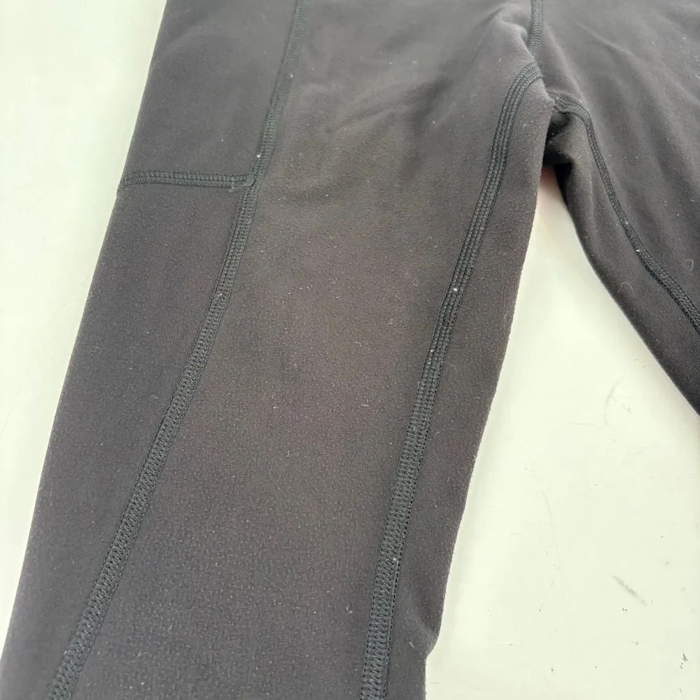 lululemon Leggings black 4 with Silver Accents running activewear pants
